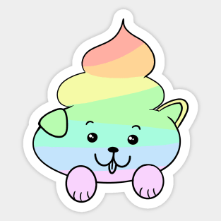 Cute Rainbow Dog Poo Sticker